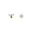 Pendientes de plata plateados con forma abeja y flor con circonitas blancas